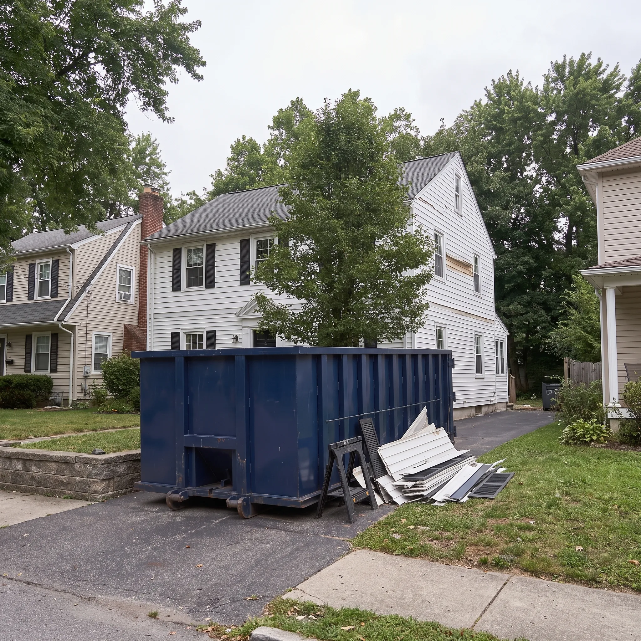 Dumpster on a Bristol County, RI job site